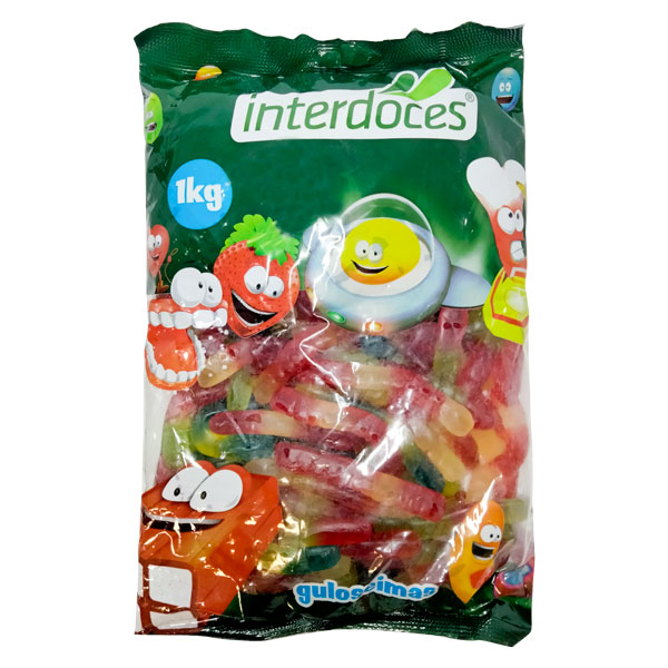 Gomas Minhocas Brilho Interdoces 1kg