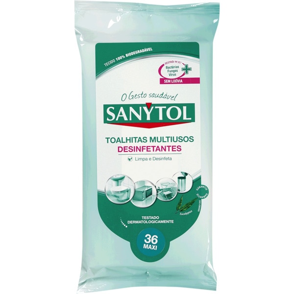 Toalhitas Multiusos Desinfetantes Sanytol 36un