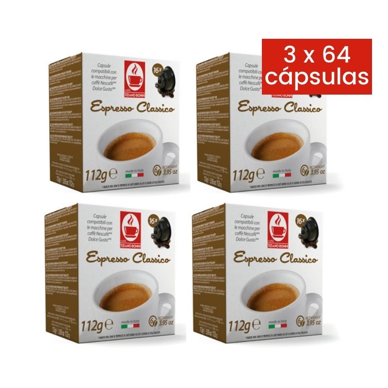 Cápsulas de Café Dolce Gusto Classico Bonini 3 x 64 Cápsulas