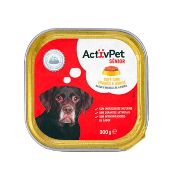 Comida Húmida para Cão Adulto Paté com Frango e Arroz 300g ActivPet