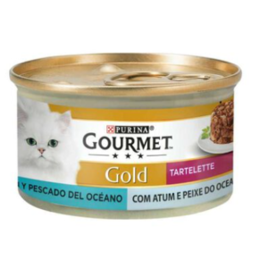 Comida Húmida Gato Gold Tartelette Atum e Peixe do Oceano 85g Purina Gourmet